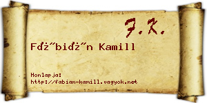 Fábián Kamill névjegykártya