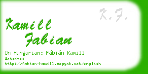 kamill fabian business card