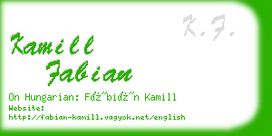 kamill fabian business card